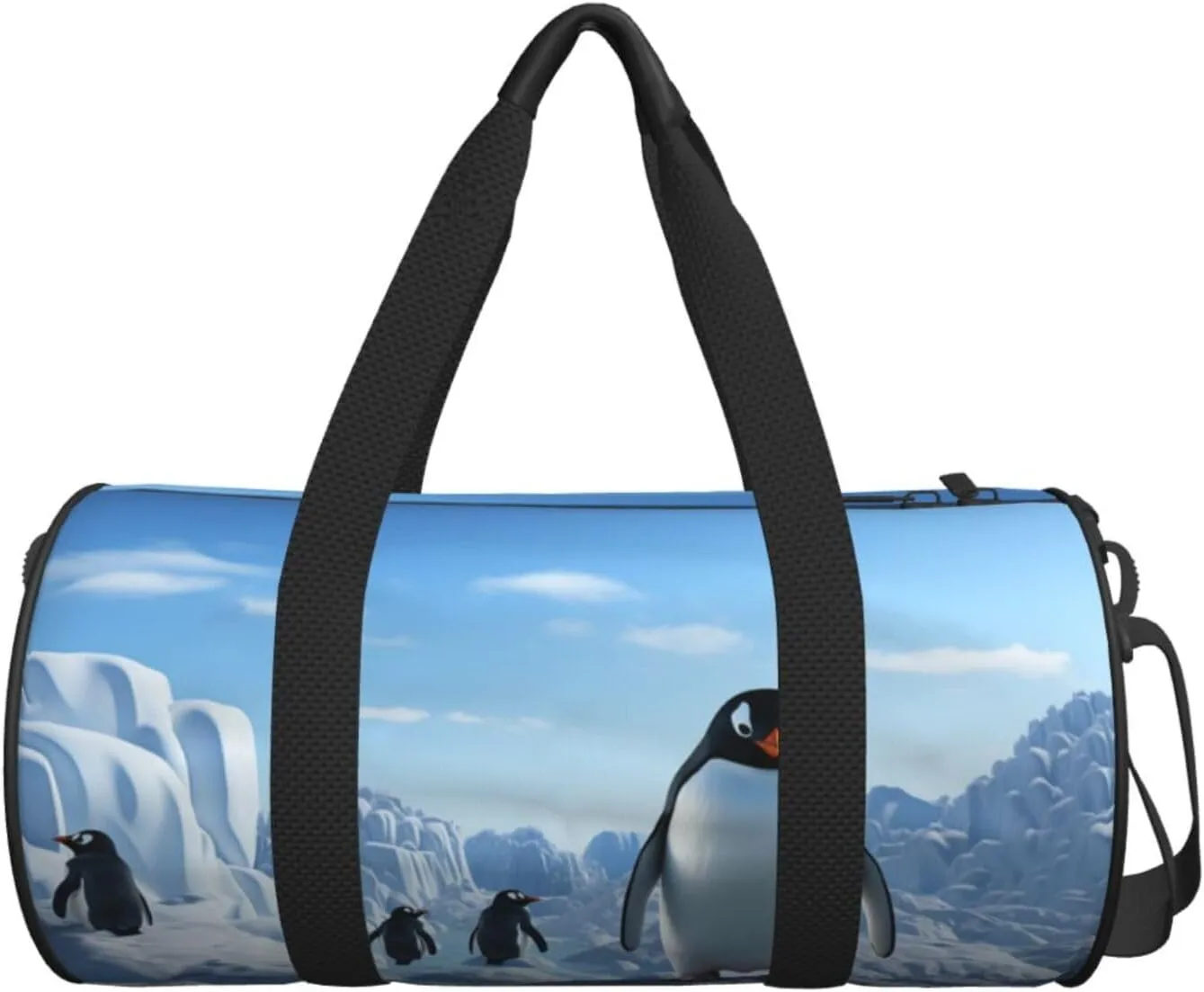 Sports Gym Bag for Women Men Travel Duffel Bag Tote Weekender Bag Carry on Overnight Bag for Travel Swimming Fitness Workout Sports Penguin Antarctica Ice Duffle Bag