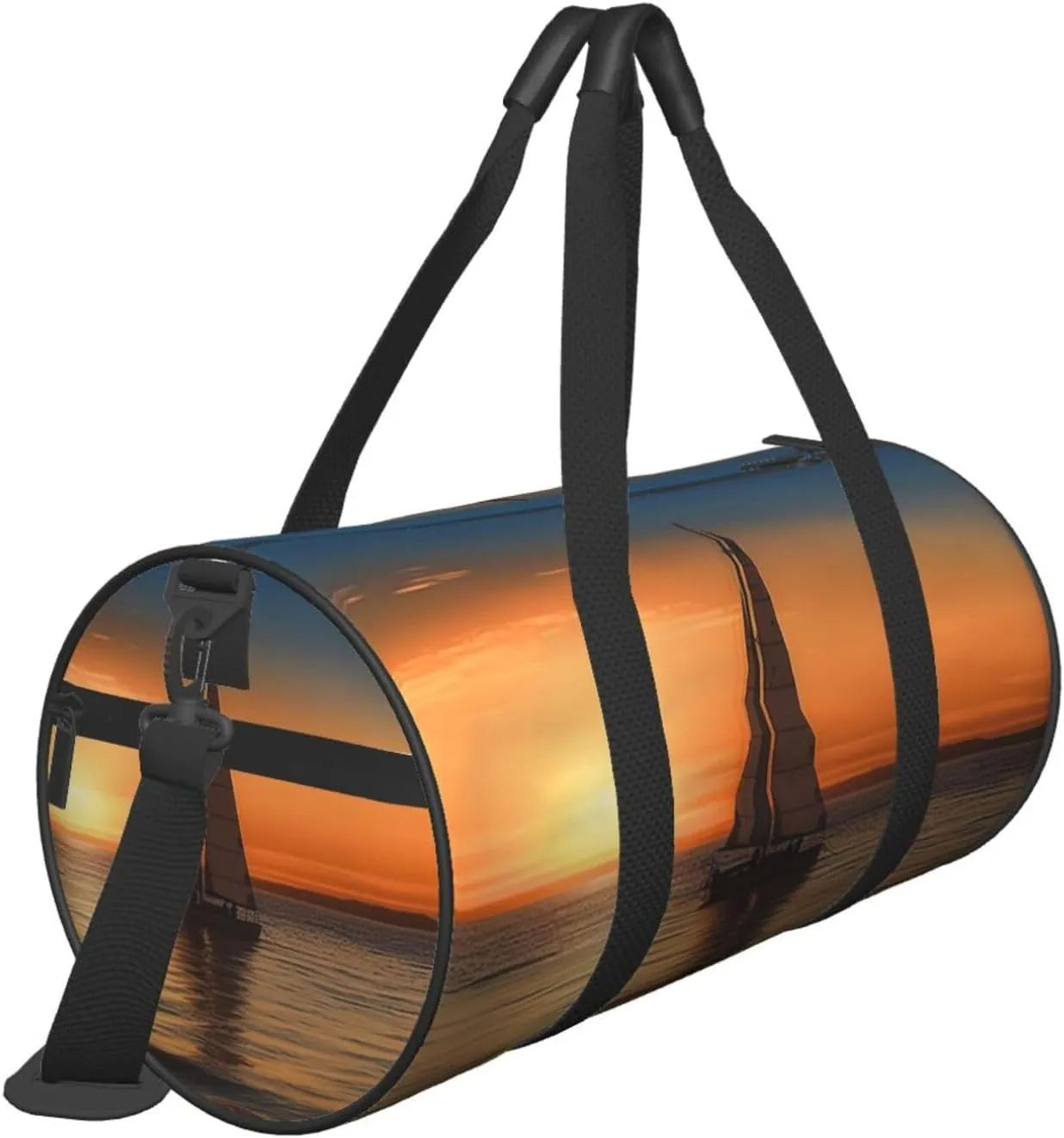 Sports Gym Bag for Women Men Travel Duffel Bag Tote Weekender Bag Carry on Overnight Bag for Travel Swimming Fitness Workout Sports Sunset Beach Sailboat Duffle Bag