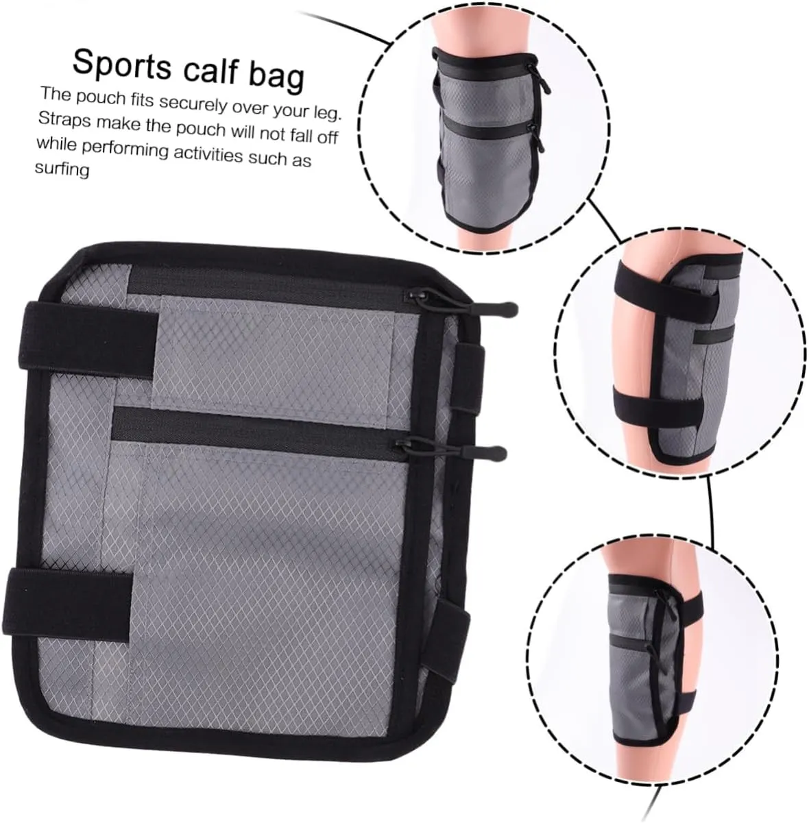 Sports Leg Bag Leg Ankle Pouch Mobile Phone Calf Bag for Outdoor Activities
