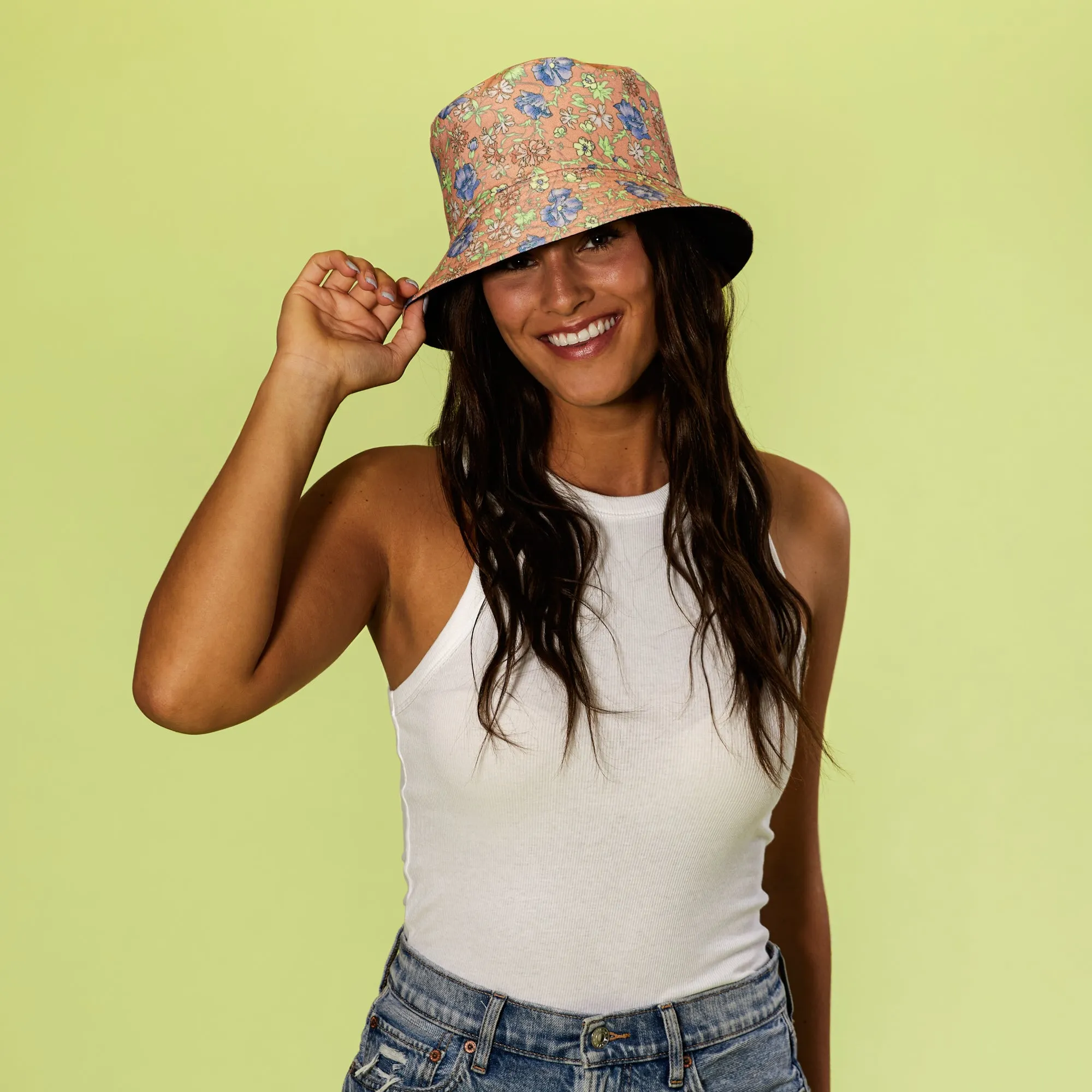 Spring Bloom Bucket Hat Coral
