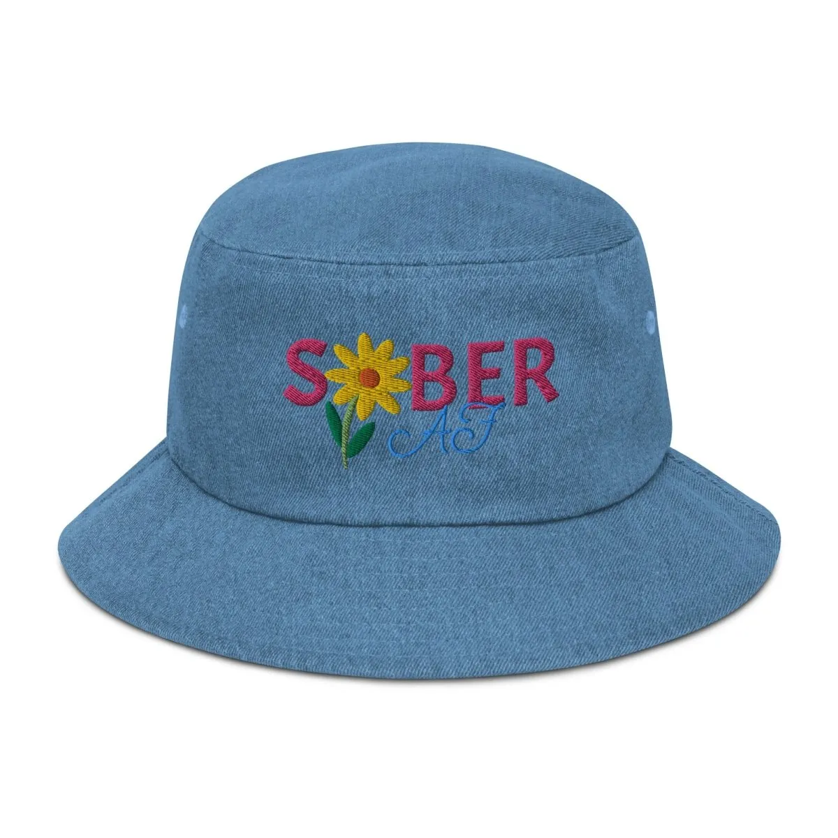 Spring Blossom Denim SOBER AF Bucket Hat