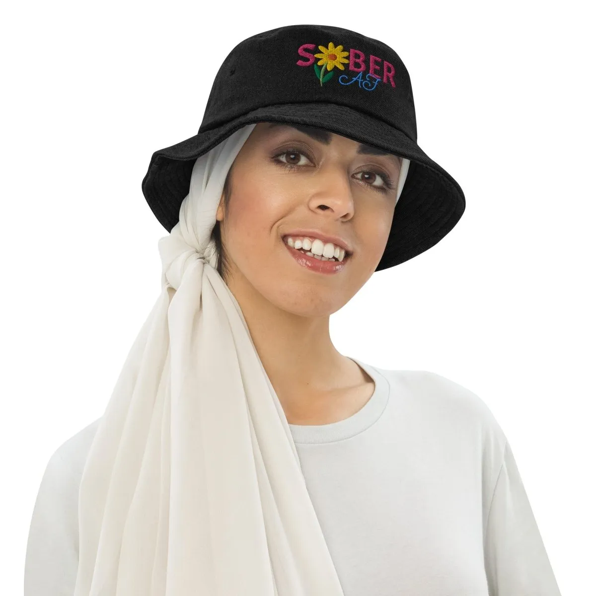 Spring Blossom Denim SOBER AF Bucket Hat