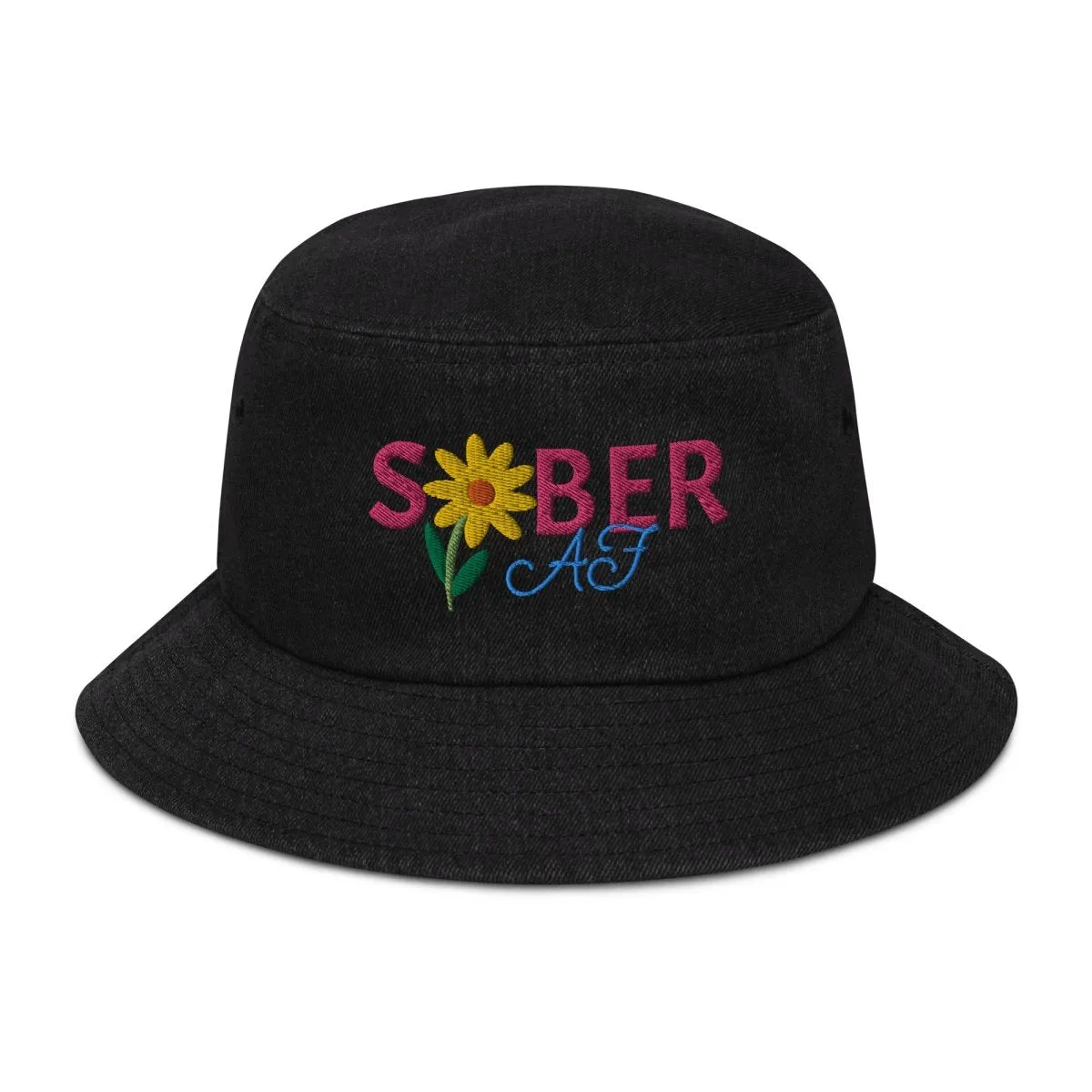Spring Blossom Denim SOBER AF Bucket Hat