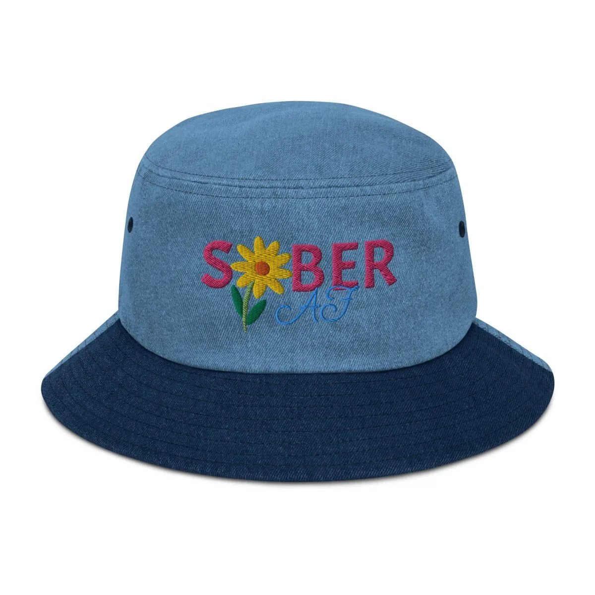 Spring Blossom Denim SOBER AF Bucket Hat