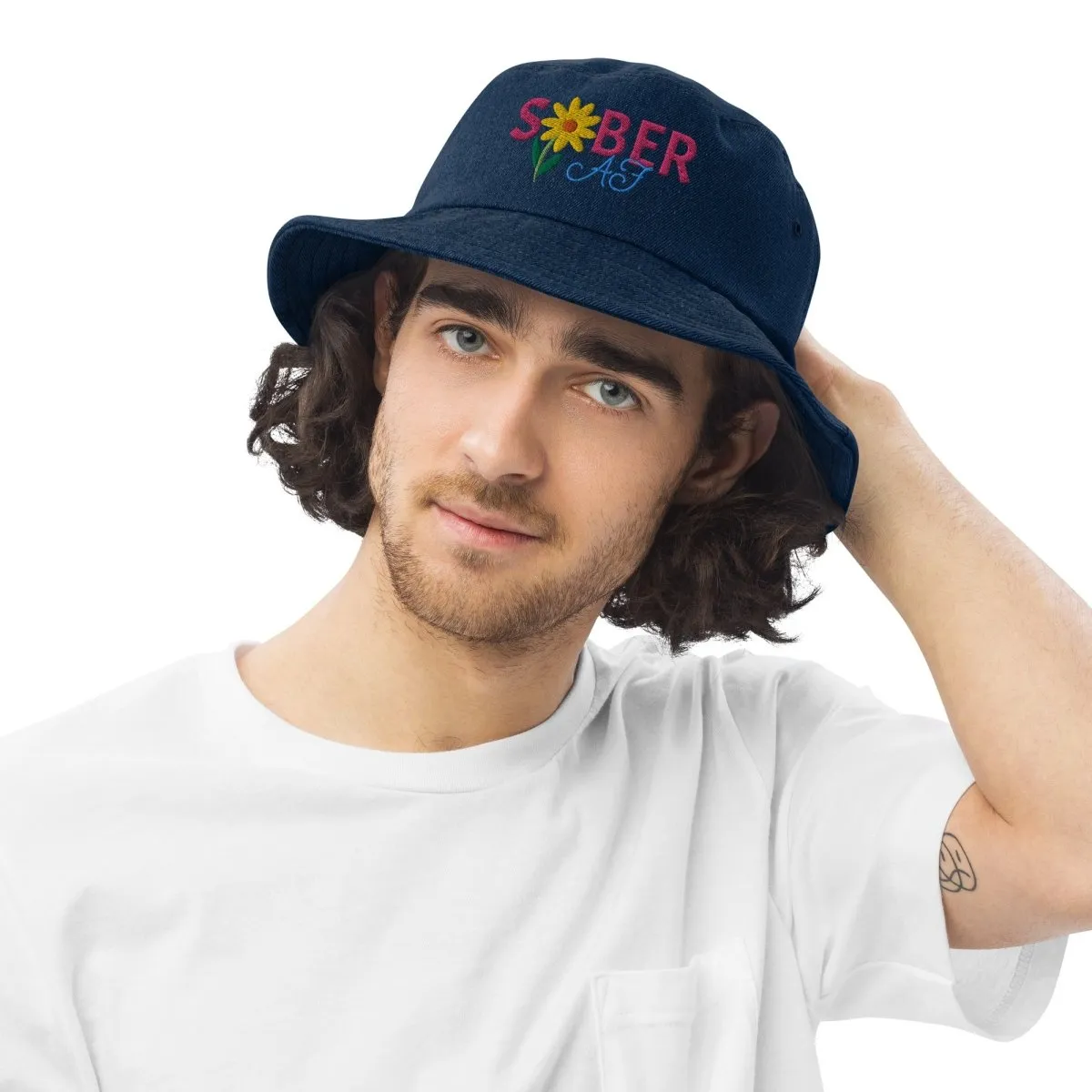 Spring Blossom Denim SOBER AF Bucket Hat