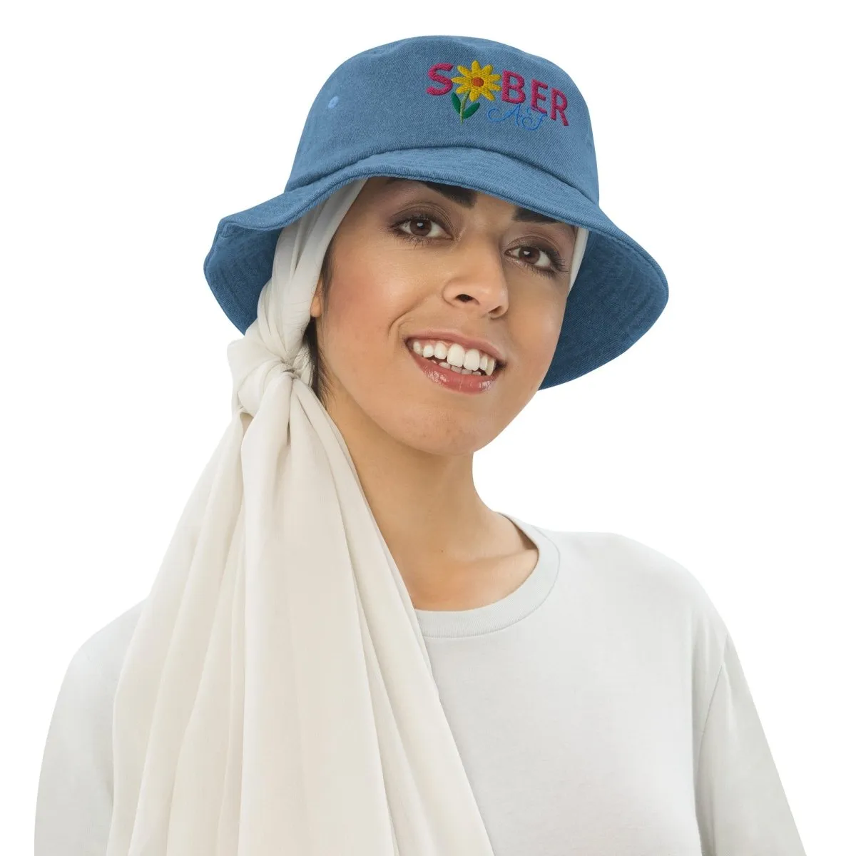 Spring Blossom Denim SOBER AF Bucket Hat