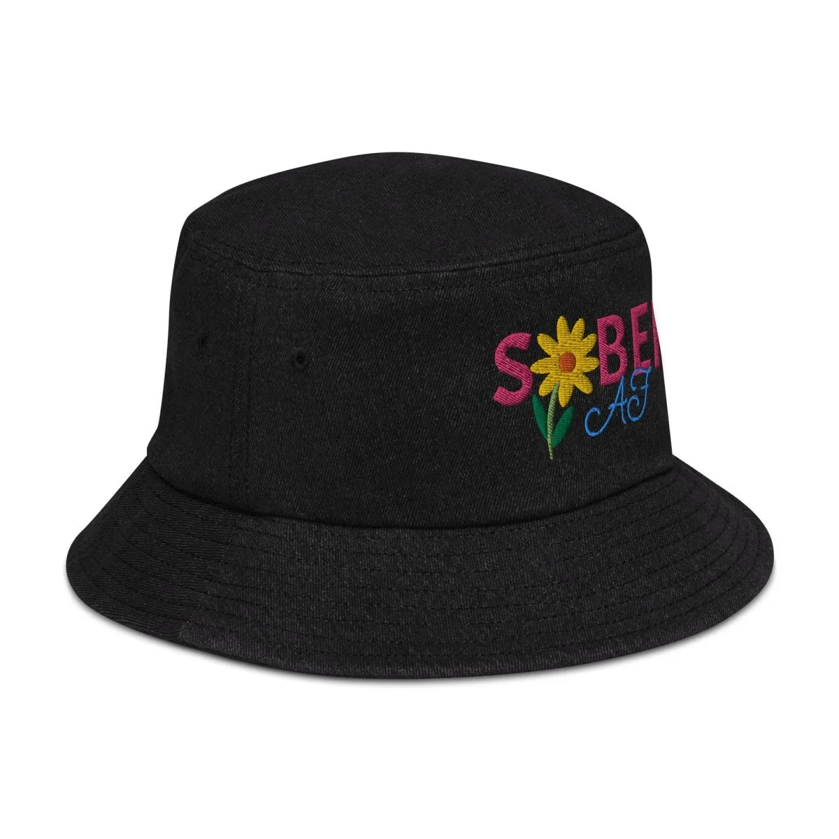 Spring Blossom Denim SOBER AF Bucket Hat