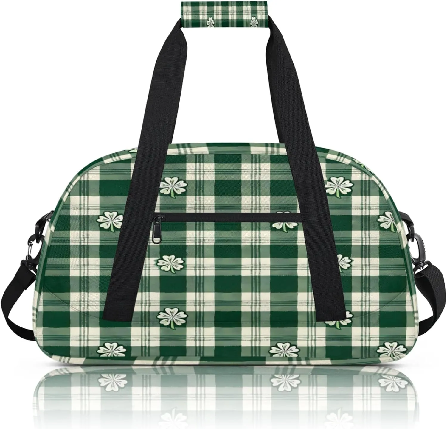 St. Patrick's Day Clover Shamrock Irish Small Gym Bag 18 inch Carry On Duffel Bag for Weekender Travel Sports Workout Yoga Gymnastics Dance Ballet