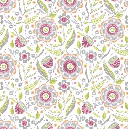 Stitch Garden - Floral Rose/Lime (20cm)