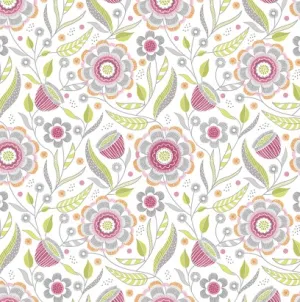 Stitch Garden - Floral Rose/Lime (20cm)