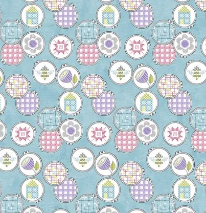 Stitch Garden - Hoops and Stitch Turquoise (20cm)
