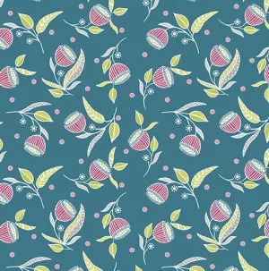 Stitch Garden - Pod Flowers Dark Teal (20cm)