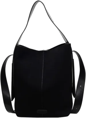 Stylish Bucket Bag with Adjustable Strap PU Leather Shoulder Crossbody Bags Casual Satchel Purse for Work or Travel