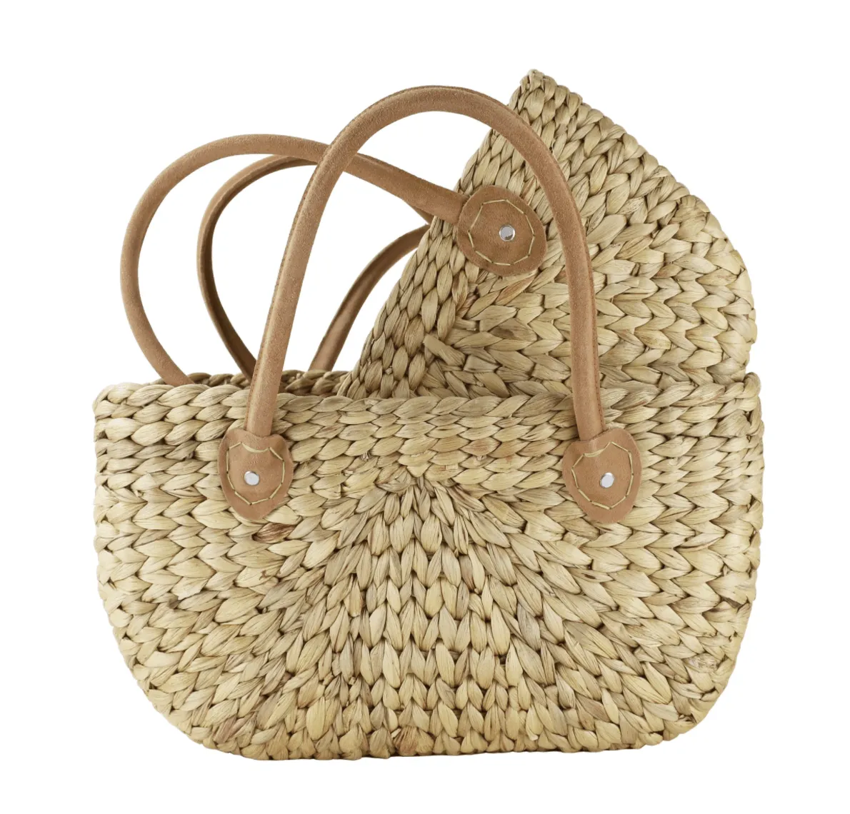 Suede Handles Harvest Basket
