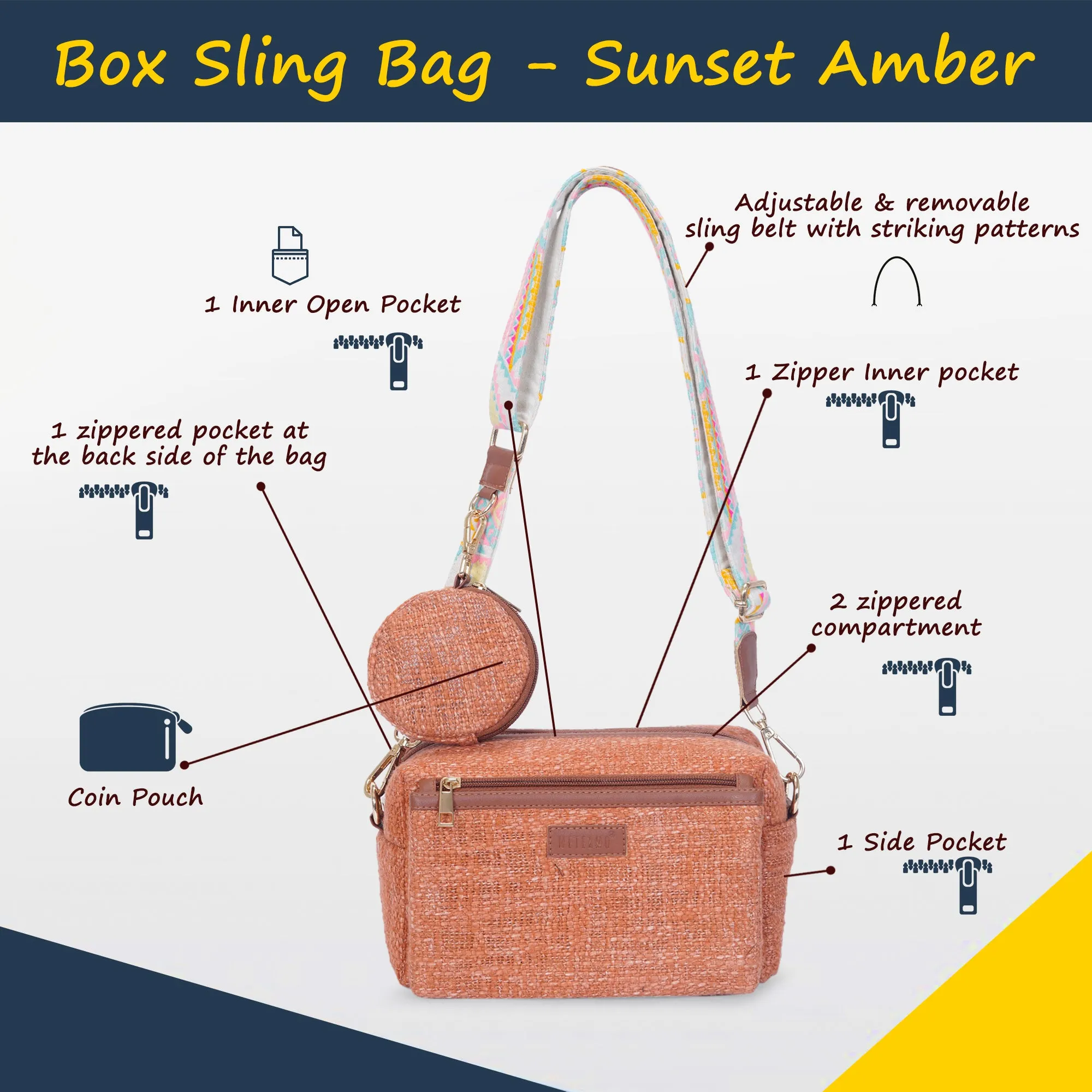 Sunset Amber - Box Sling Bag
