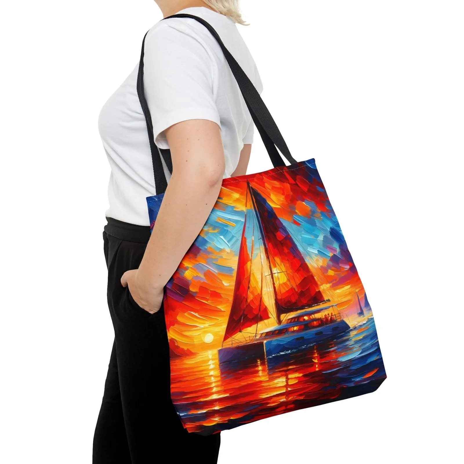 Sunset Catamaran Tote Bag