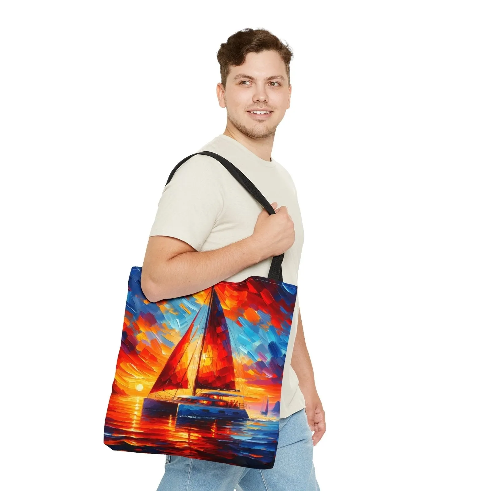 Sunset Catamaran Tote Bag