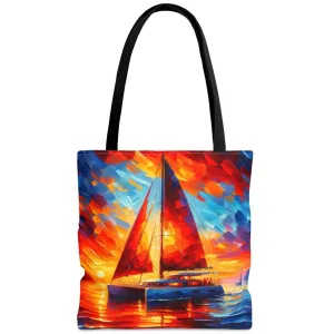 Sunset Catamaran Tote Bag