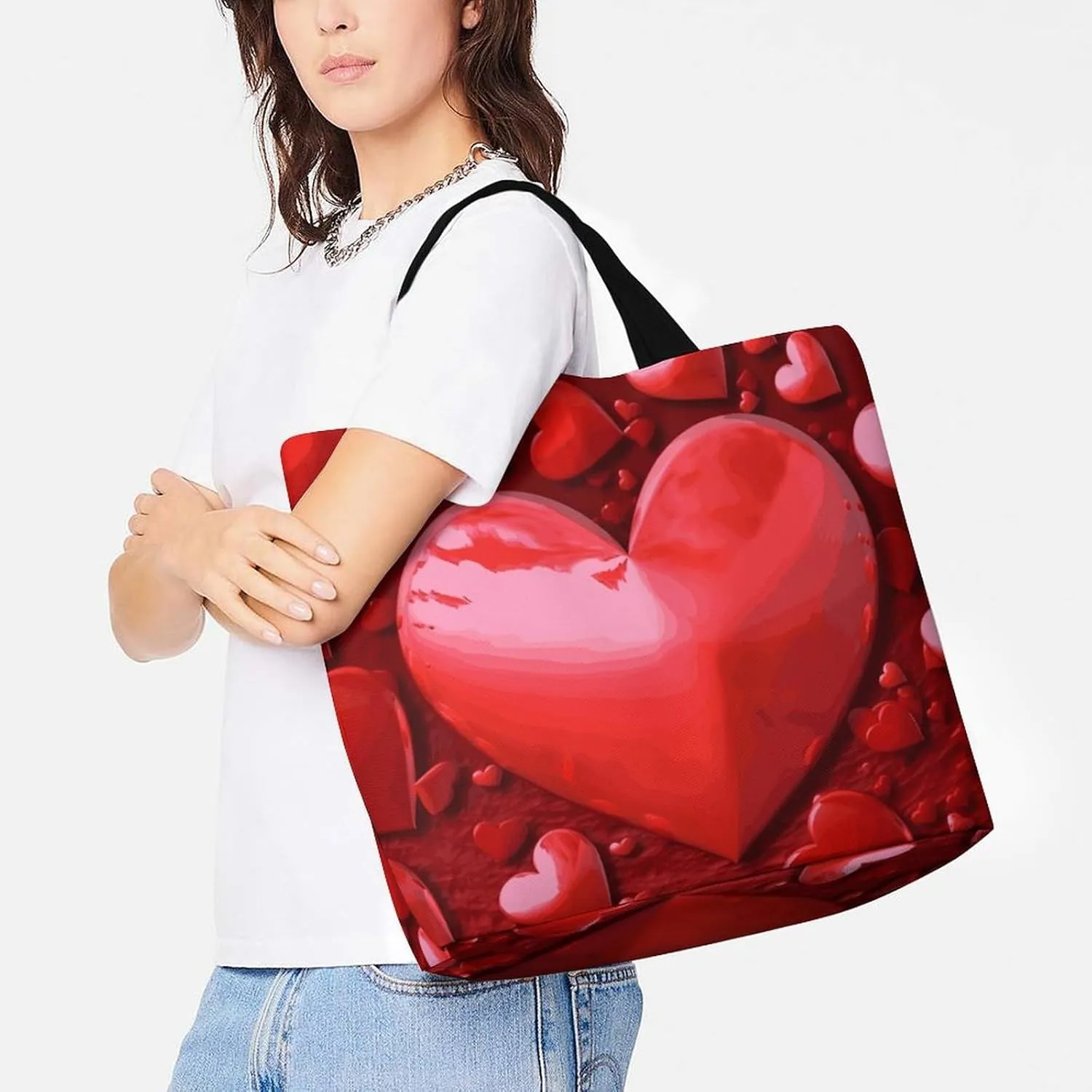 Sunset Dolphin Tote Bag for Women Reusable Grocery Shoulder Bags Shopping Bag for Travel, Groceries