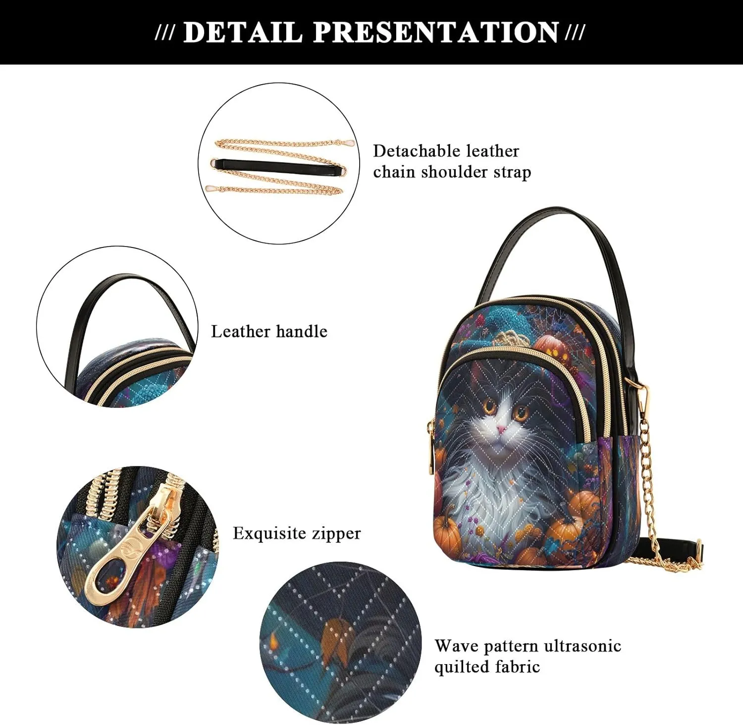 Sunset Dolphins Jumping in Water Cross Body Bag for Woman Travel Triple Zip Small Shoulder Purse, Small Sling Bag