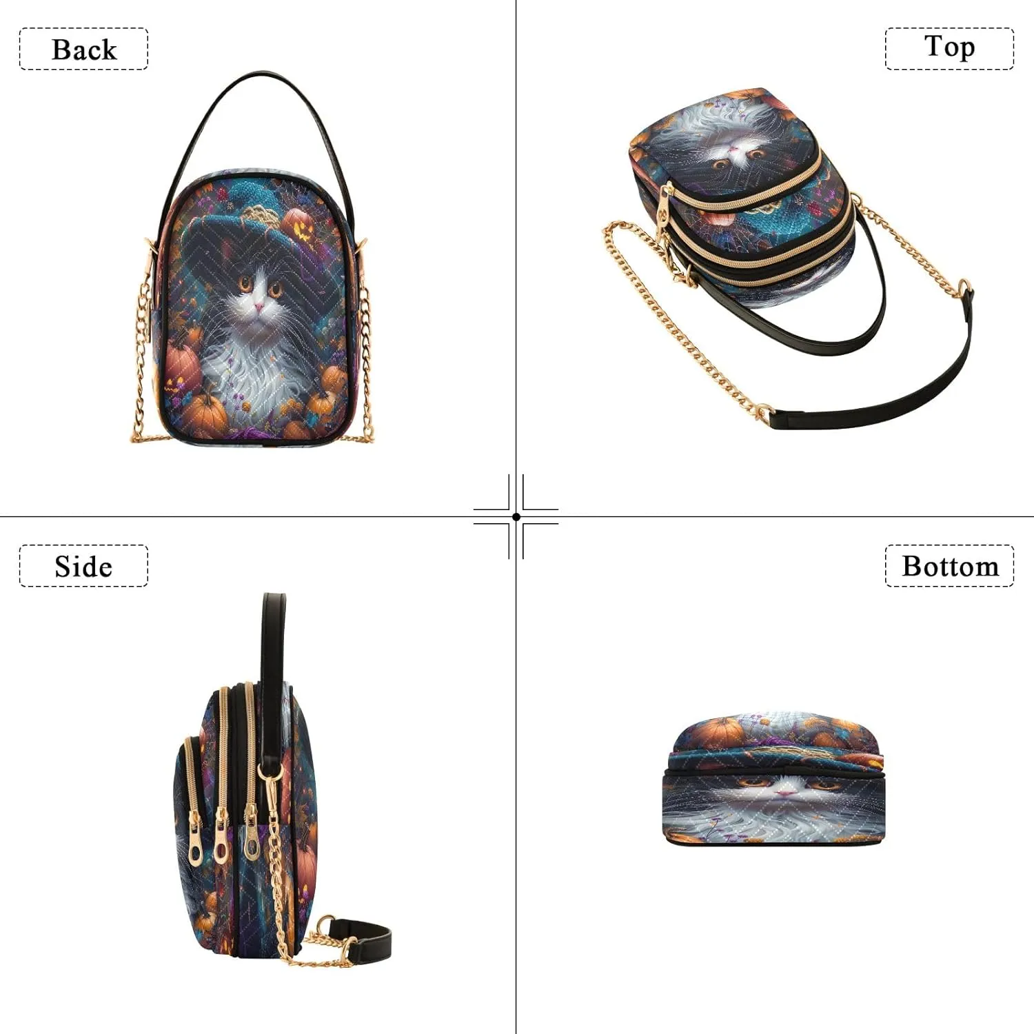 Sunset Dolphins Jumping in Water Cross Body Bag for Woman Travel Triple Zip Small Shoulder Purse, Small Sling Bag
