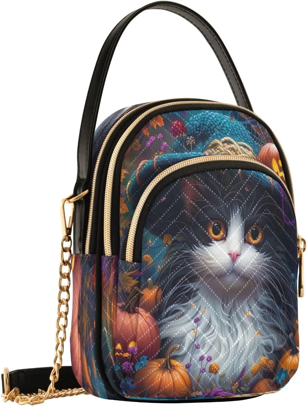 Sunset Dolphins Jumping in Water Cross Body Bag for Woman Travel Triple Zip Small Shoulder Purse, Small Sling Bag