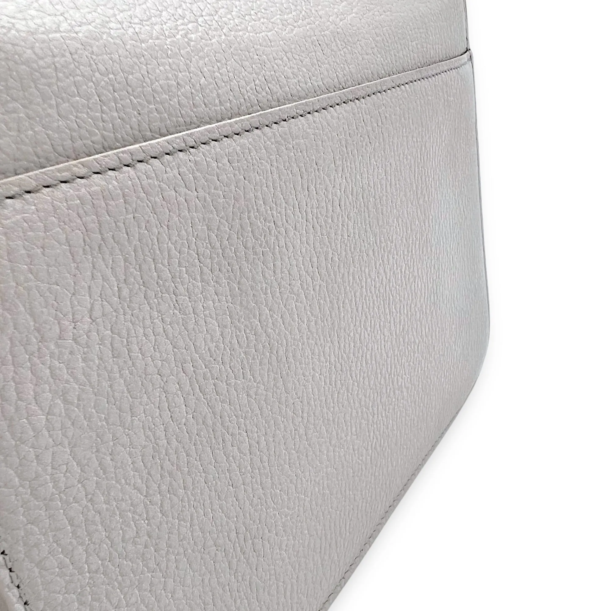 Sunset Medium Grey Shoulder Bag in Calfskin, Silver hardware