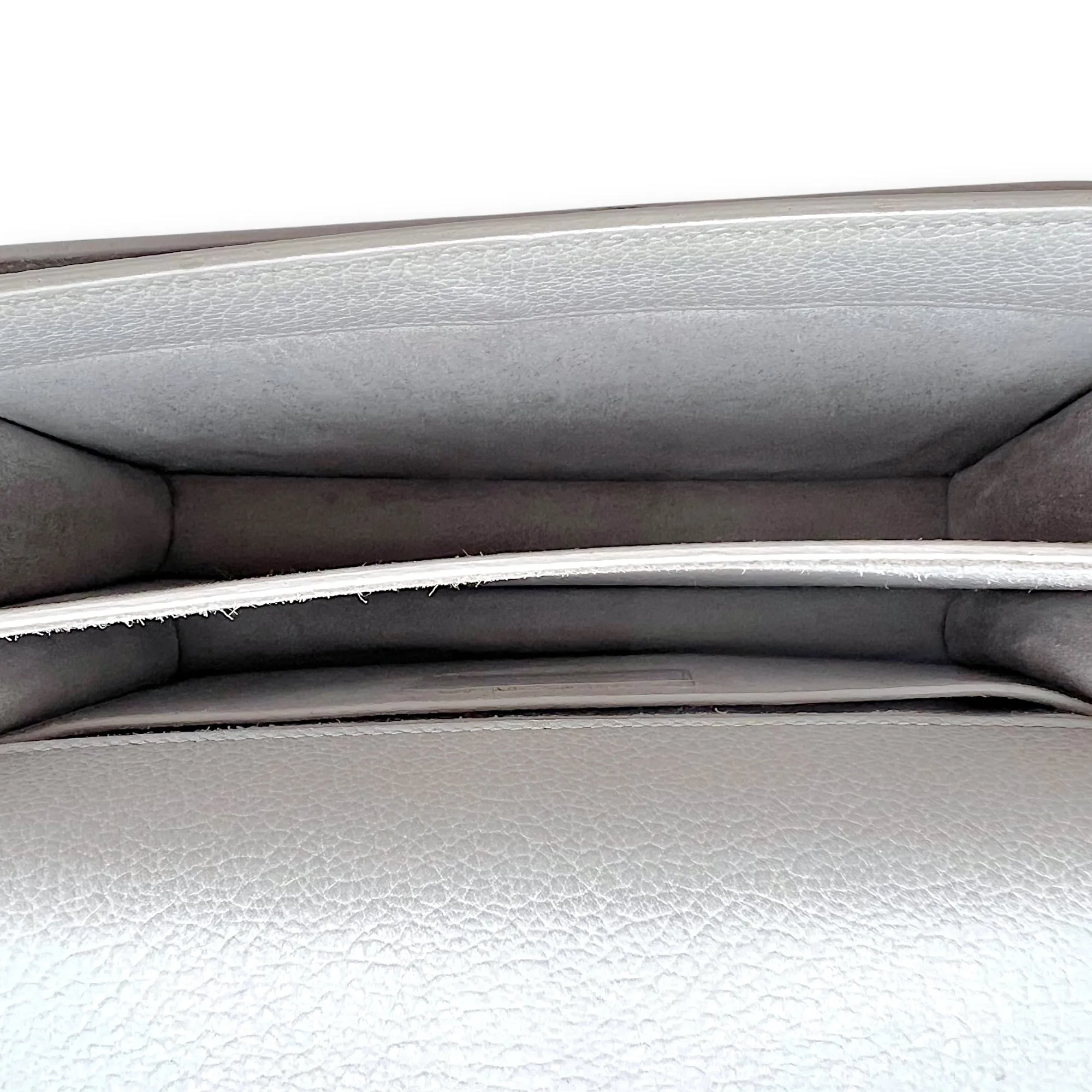 Sunset Medium Grey Shoulder Bag in Calfskin, Silver hardware