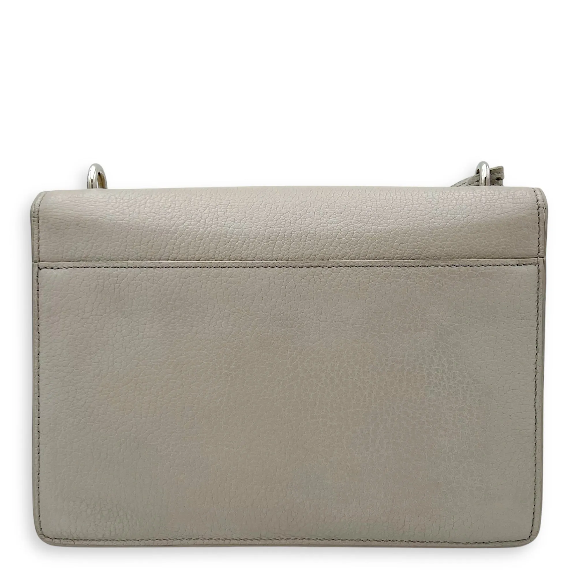Sunset Medium Grey Shoulder Bag in Calfskin, Silver hardware