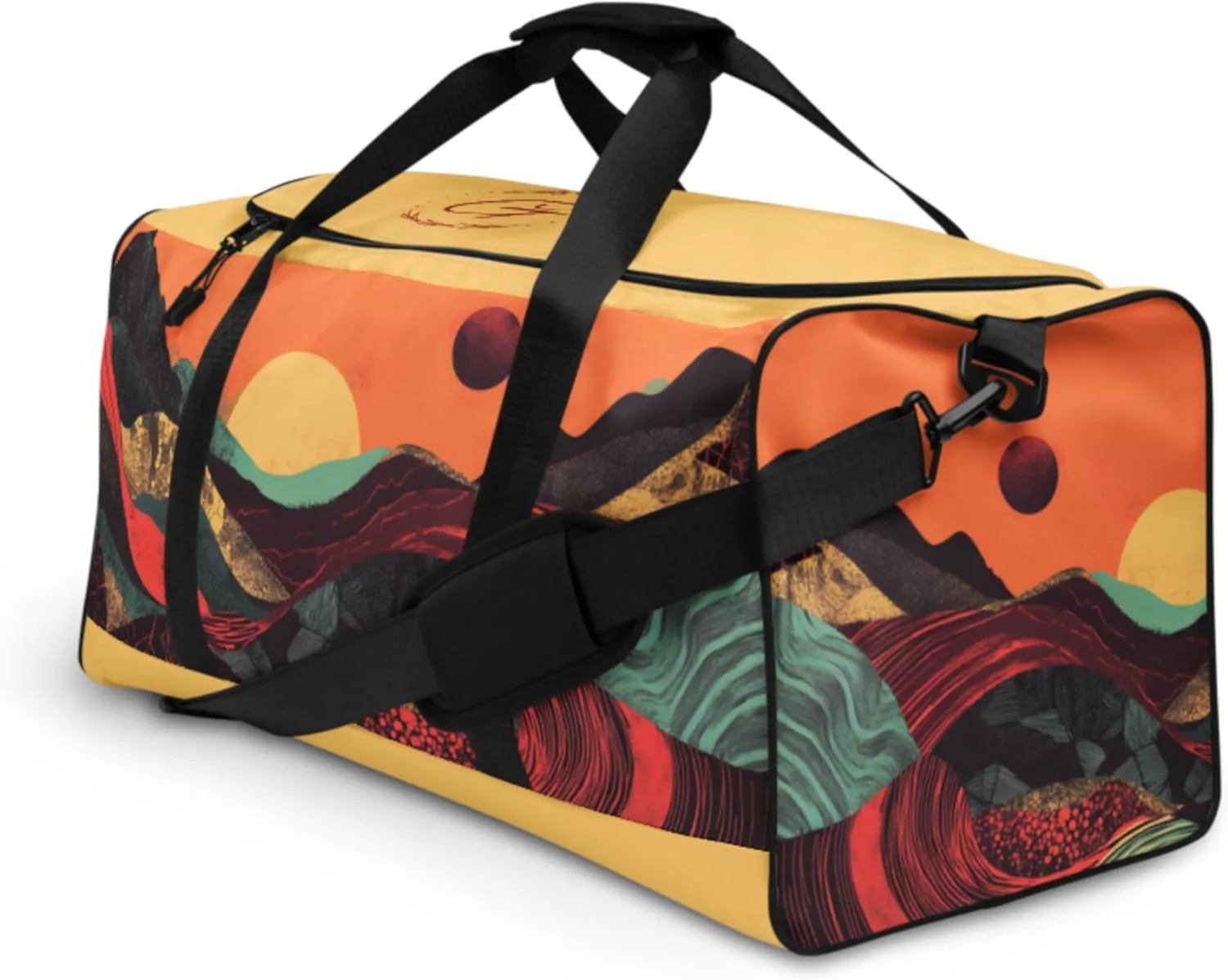 Sunset Mountain Duffel Bag - Bold Gym Bag with Nature-Inspired Art, Durable Travel Bags, Artistic Sports Bag, Unique Gift for Fitness Lovers