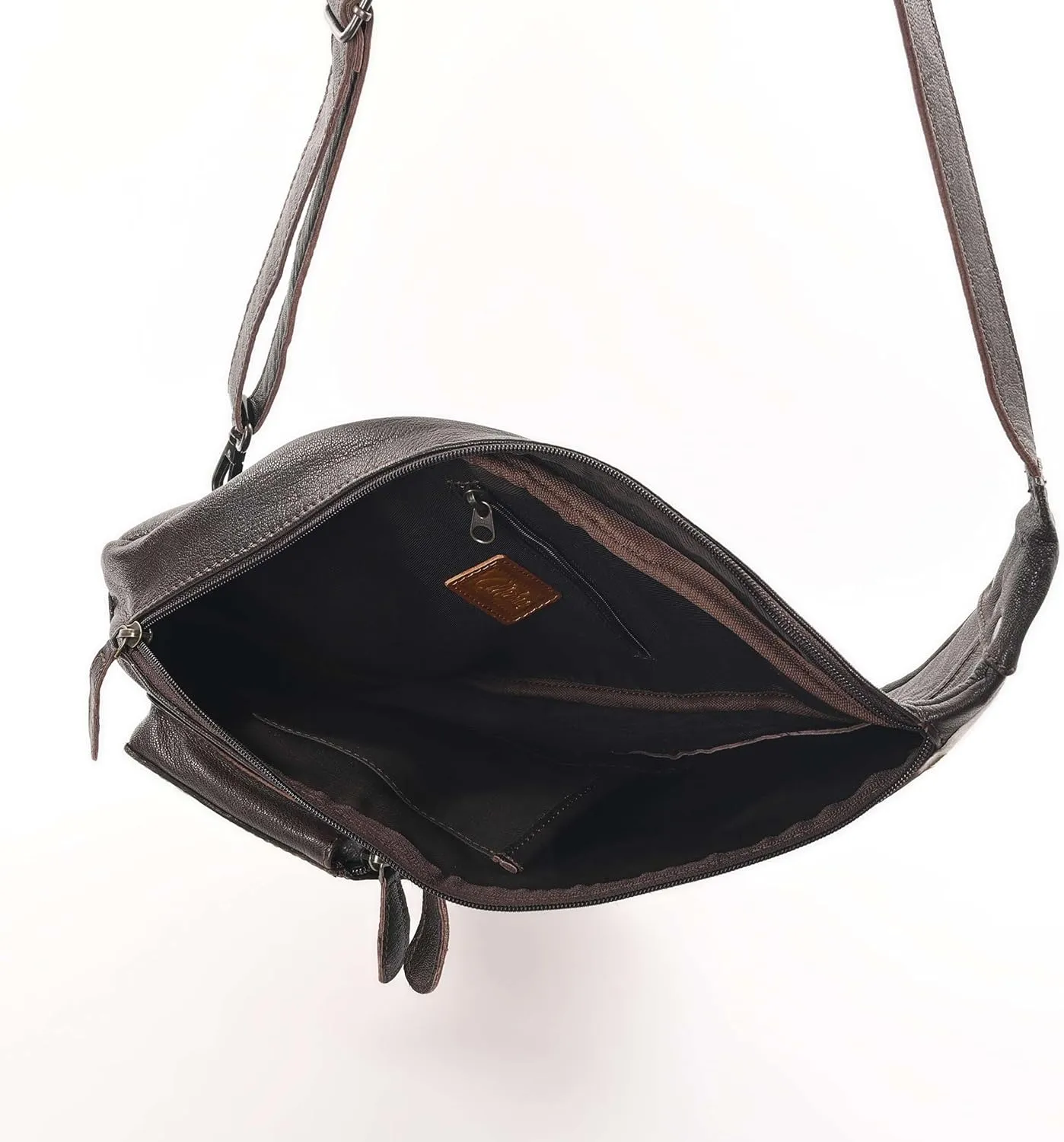 Sunset Serenade Sling Cowhide Hair on Crossbody Bag - Hand Tooled Unisex Sling Backpack