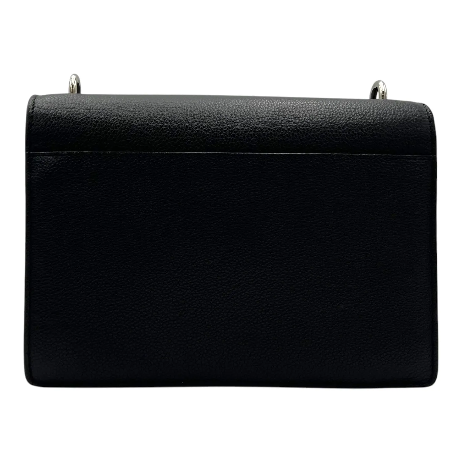 Sunset Shoulder Bag Black in Calfskin, Silver hardware