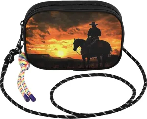 Sunset Westen Cowboy Crossbody Bags for Women Cell Phone Purses Women's Shoulder Handbags Wallet Purse with Adjustable Strap