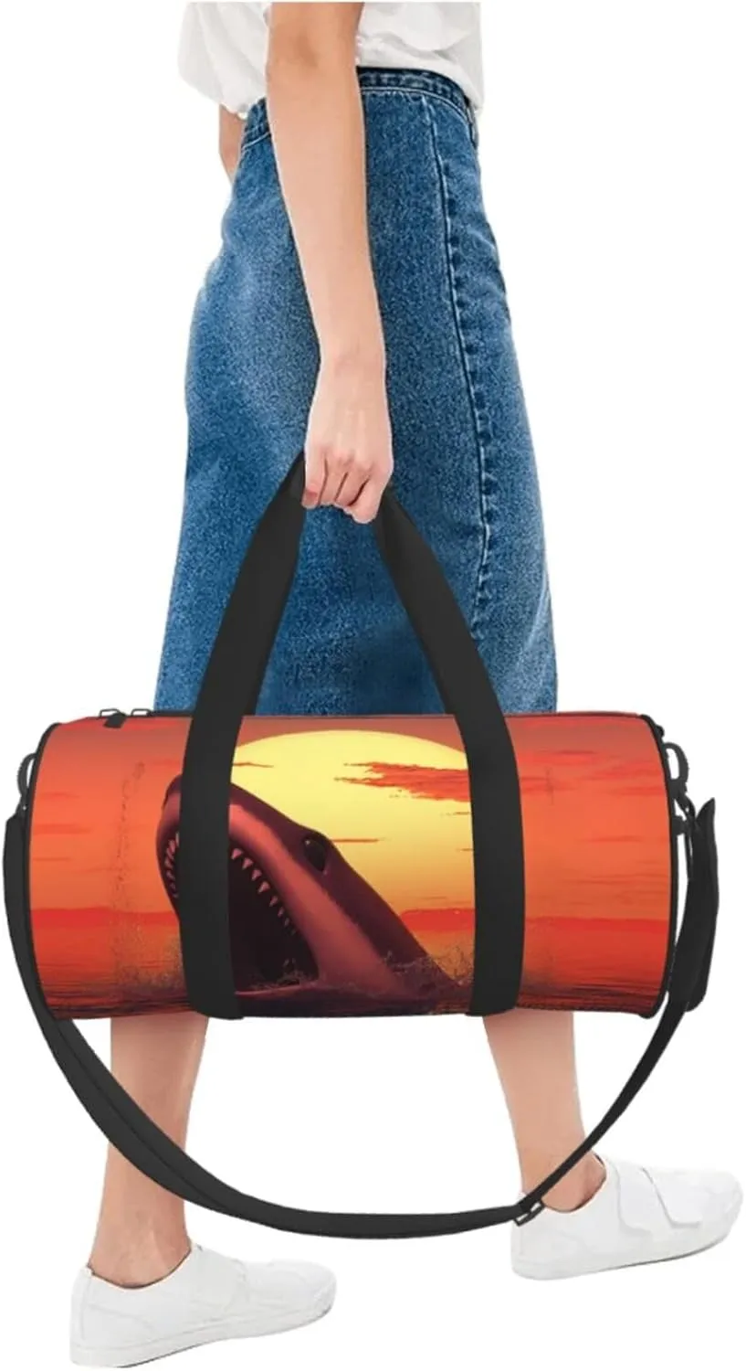Sunset Whale Travel Duffle Bag for Men Women Sport Gym Bag Foldable Weekender Bag Carry on Overnight Bag for Travel Swimming Basketball