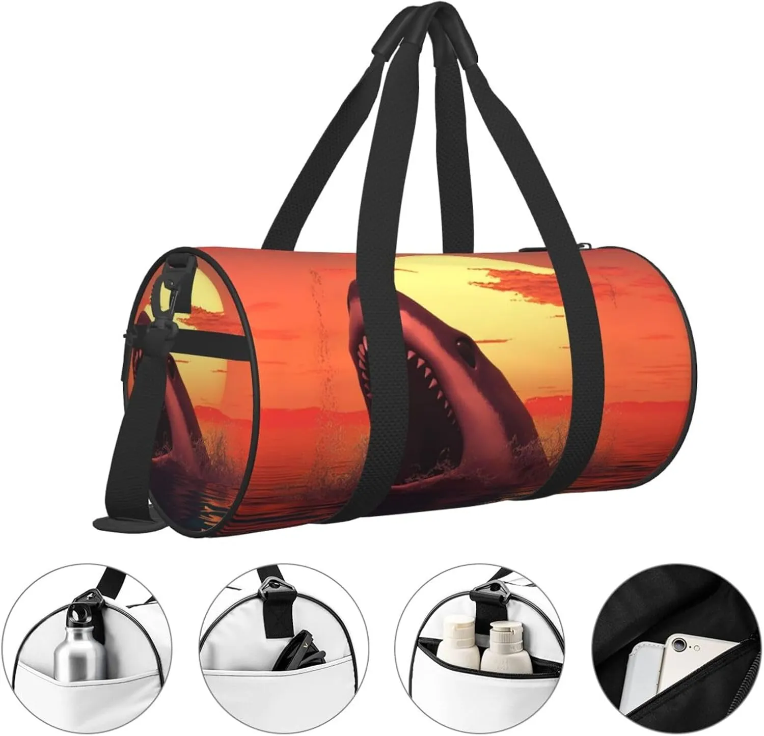Sunset Whale Travel Duffle Bag for Men Women Sport Gym Bag Foldable Weekender Bag Carry on Overnight Bag for Travel Swimming Basketball