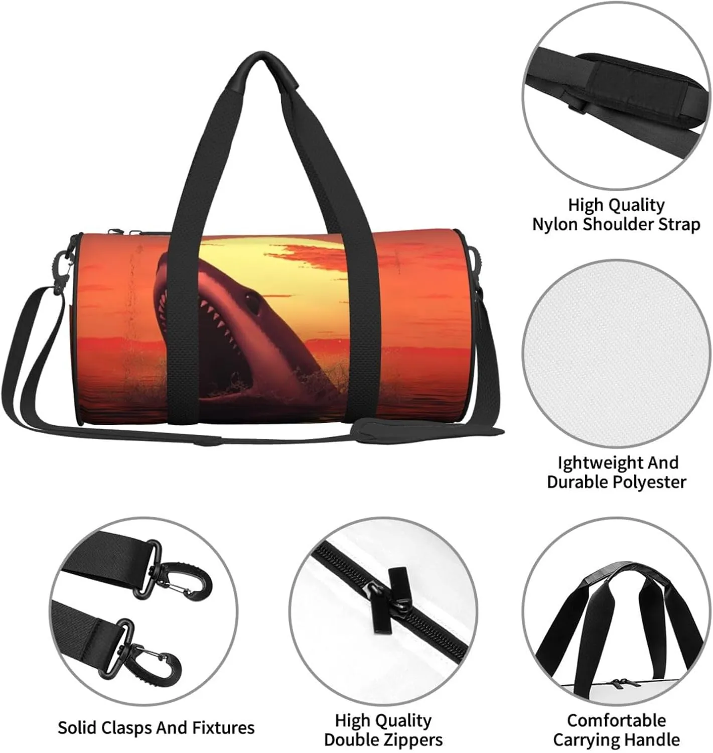 Sunset Whale Travel Duffle Bag for Men Women Sport Gym Bag Foldable Weekender Bag Carry on Overnight Bag for Travel Swimming Basketball