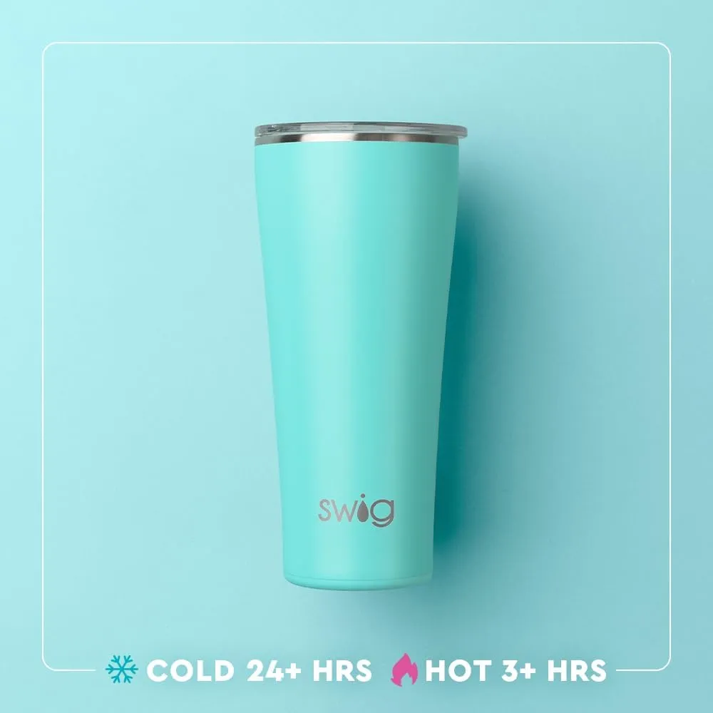 Swig Life 32oz Insulated Tumbler, Travel Coffee Tumbler with Lid, Cup Holder Friendly Travel Coffee Mug, Stainless Steel Thermos with Lid (Desert Child)