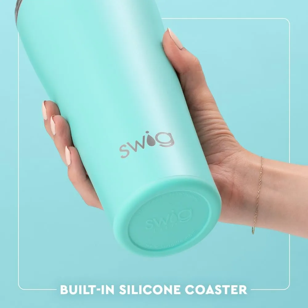 Swig Life 32oz Insulated Tumbler, Travel Coffee Tumbler with Lid, Cup Holder Friendly Travel Coffee Mug, Stainless Steel Thermos with Lid (Desert Child)