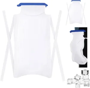 Syhood Disposable Large Ice Packs for Injuries 7 x 14 Inch Reusable Refillable Ice Bags with Clamp Closure with Soft Outer Covering and Leak Resistant Inner Layer for Pain Relief(6 Pcs)