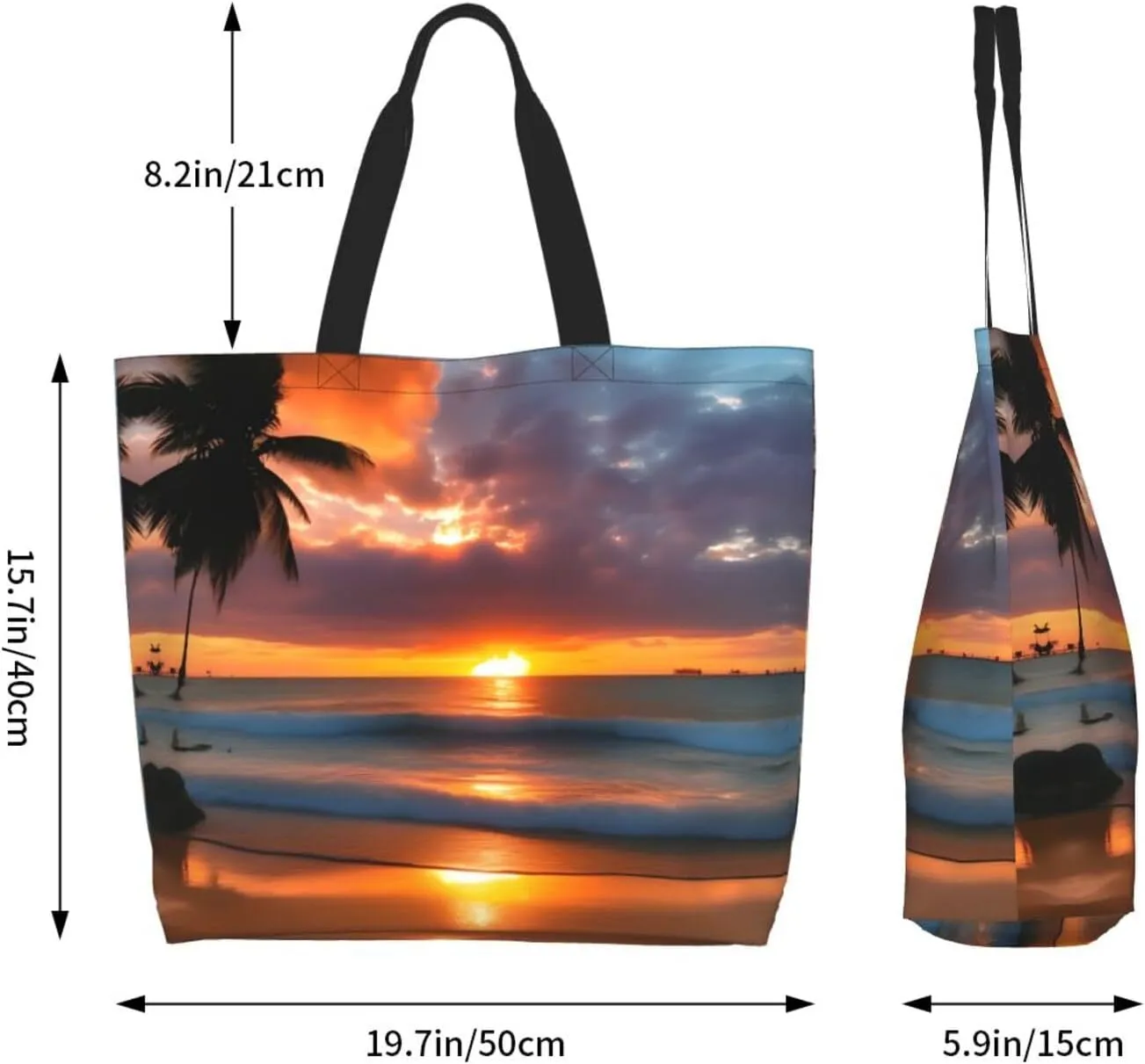 Tea Cups With Roses Romantic Shabby Women Tote Bag,Casual Tote'S Handbag Big Capacity Shoulder Bag Crossbody Bag