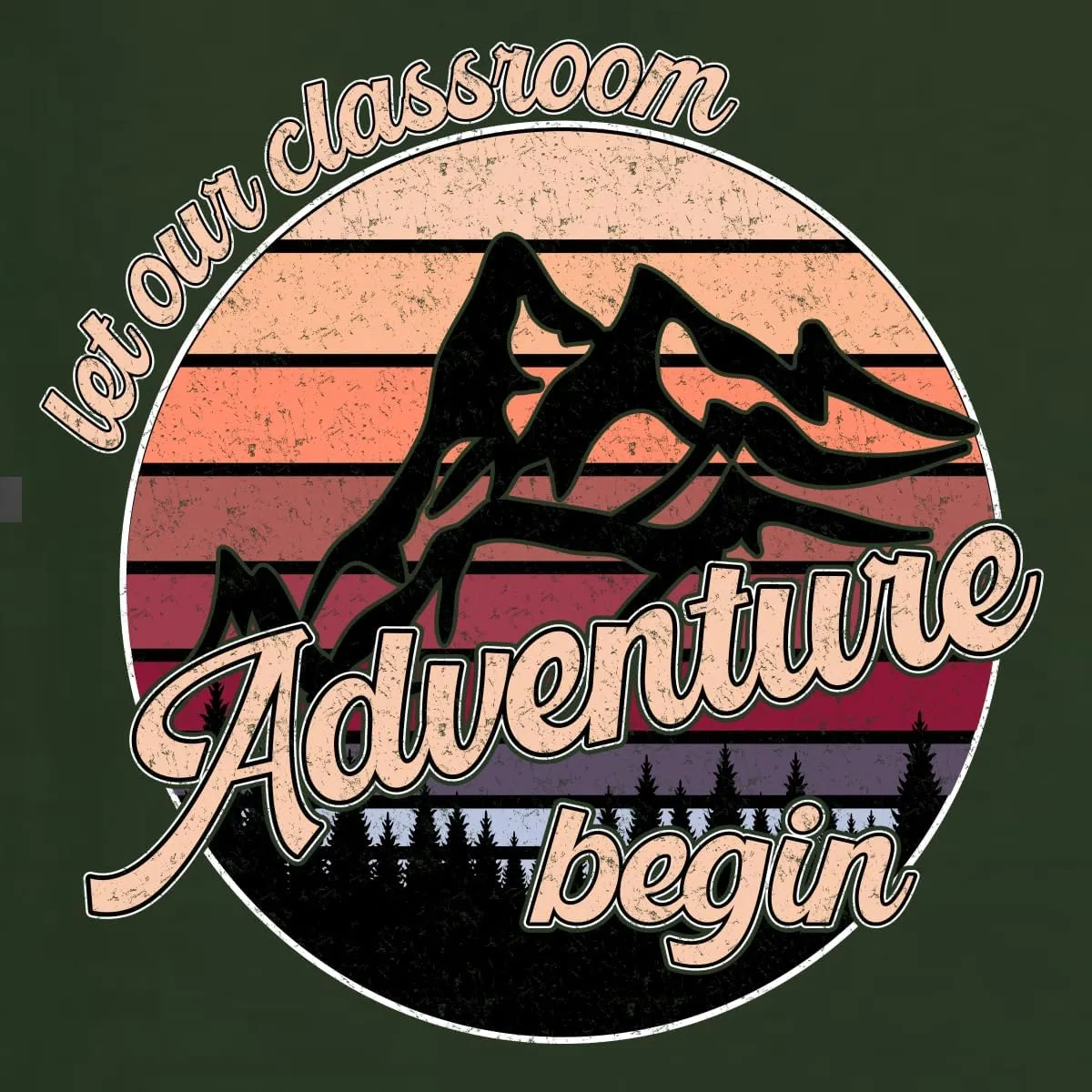 Teacher Classroom Adventure Begins Sunset Pop Culture Mens Premium Tri Blend T-Shirt