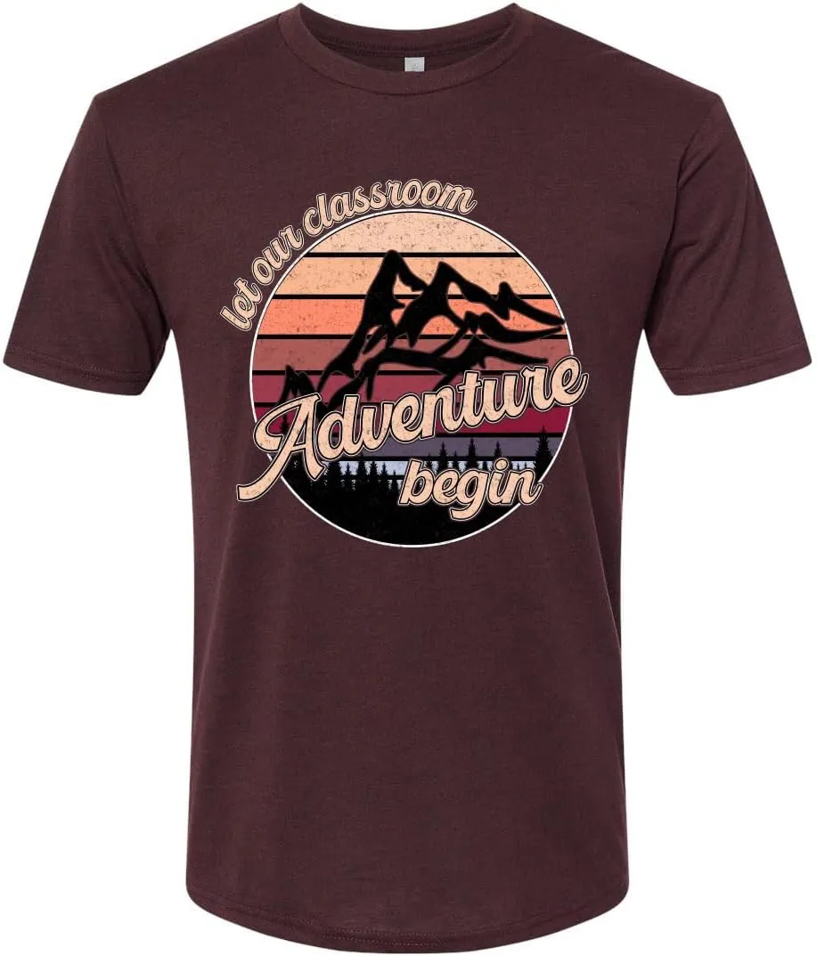 Teacher Classroom Adventure Begins Sunset Pop Culture Mens Premium Tri Blend T-Shirt