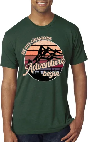 Teacher Classroom Adventure Begins Sunset Pop Culture Mens Premium Tri Blend T-Shirt