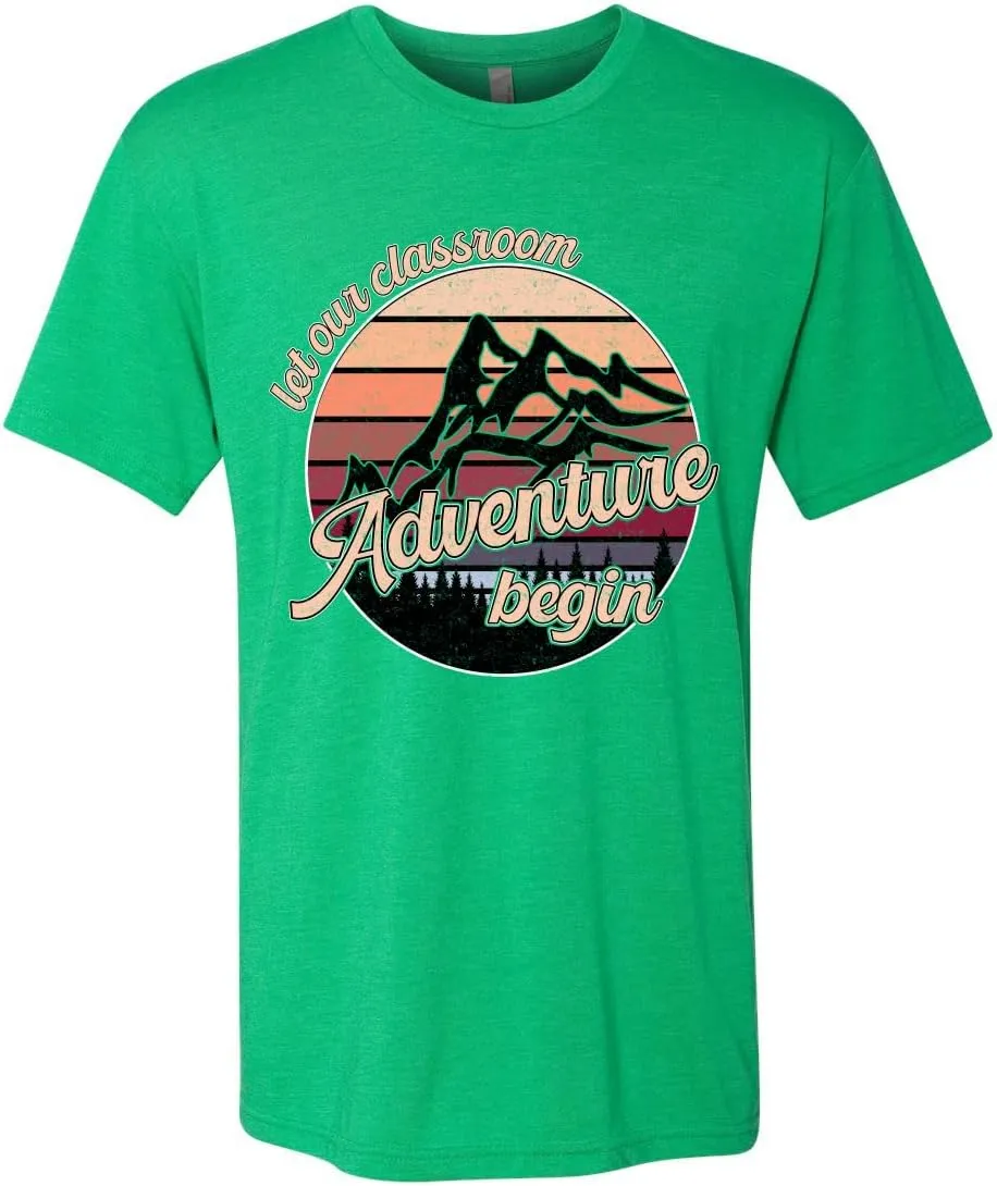 Teacher Classroom Adventure Begins Sunset Pop Culture Mens Premium Tri Blend T-Shirt