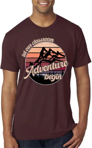 Teacher Classroom Adventure Begins Sunset Pop Culture Mens Premium Tri Blend T-Shirt