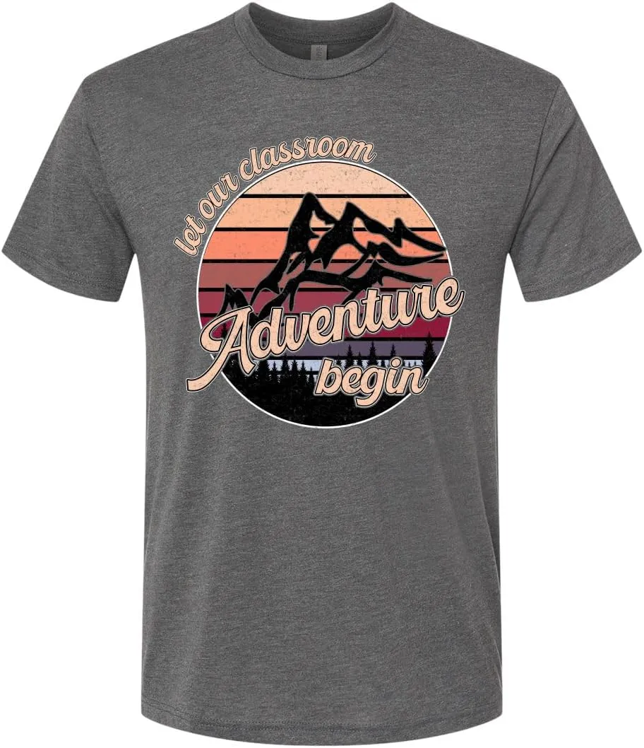 Teacher Classroom Adventure Begins Sunset Pop Culture Mens Premium Tri Blend T-Shirt