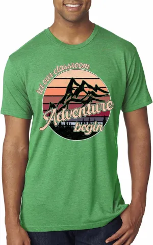 Teacher Classroom Adventure Begins Sunset Pop Culture Mens Premium Tri Blend T-Shirt