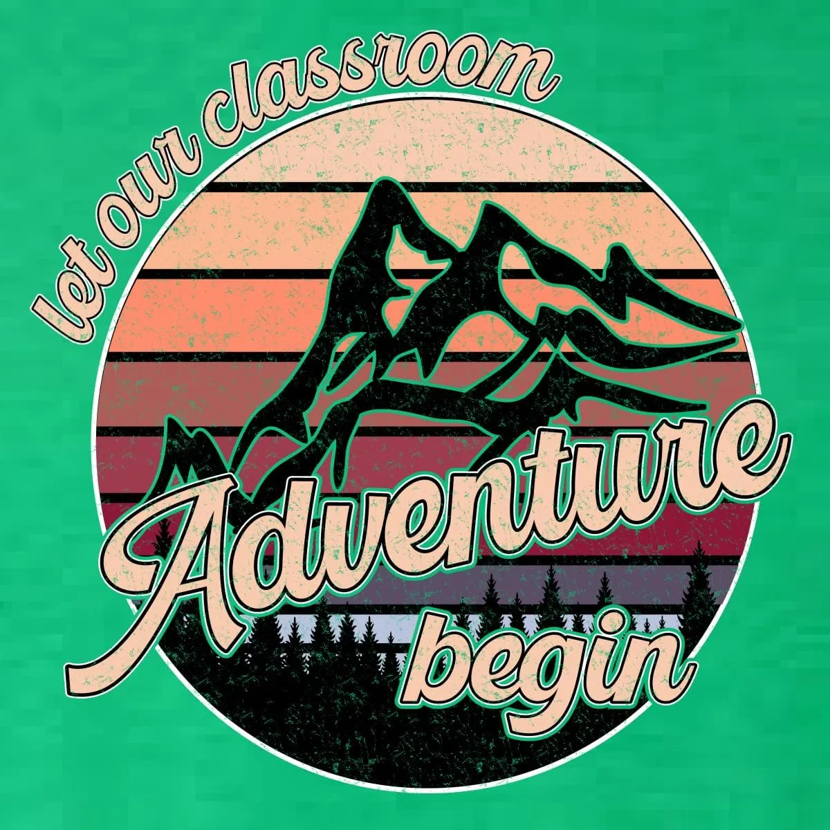 Teacher Classroom Adventure Begins Sunset Pop Culture Mens Premium Tri Blend T-Shirt