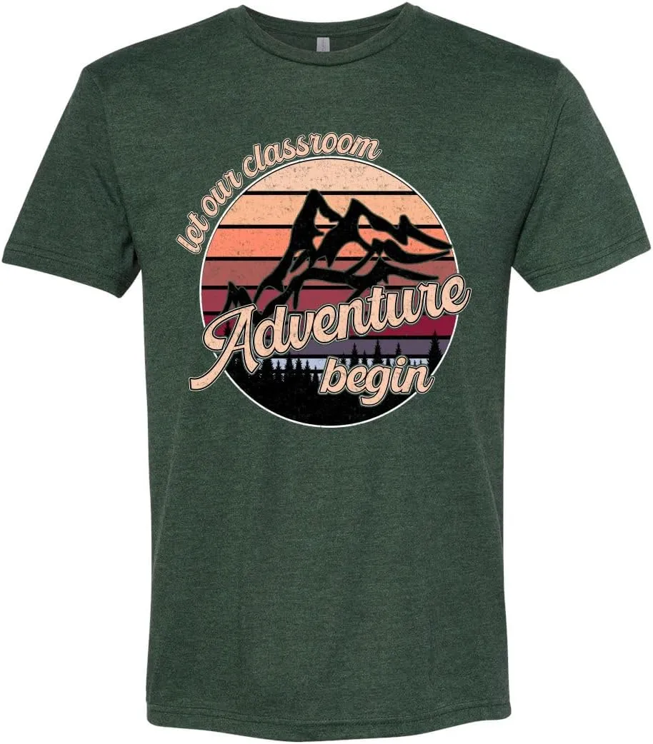 Teacher Classroom Adventure Begins Sunset Pop Culture Mens Premium Tri Blend T-Shirt