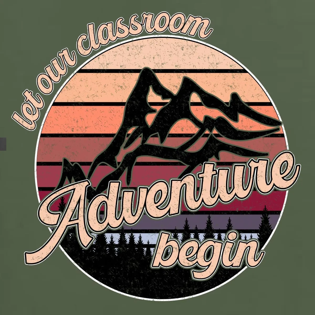 Teacher Classroom Adventure Begins Sunset Pop Culture Mens Premium Tri Blend T-Shirt